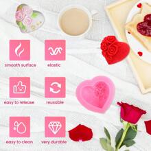 1pc Valentine'S Day Flower Love Rose Silicone Soap Mold, DIY Aromatherapy Handmade Gypsum Candle Making Mold