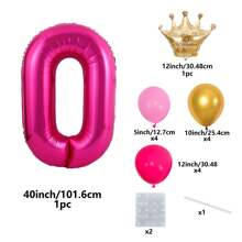 14 件/套 40 英寸粉色数字、金色迷你皇冠、4 件镀铬金色和深粉色气球 - 适用于周年庆典、派对装饰、母亲节、情人节、婚礼、拍照道具 - 玫紅立柱 - 查看 15