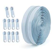 Zíper de 177.16-Polegadas com 10 cursores, Zíper Colorido de Nylon 5#, 20 Opções de Cores, Cursores Correspondentes, Adequado para Roupas, Agasalhos, Bagagem, Bolsas, Artesanato DIY e Mais