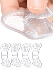 2 pièces Coussinets de talon anti-friction, coussins de talon en silicone invisible, antidérapant et doux, convient aux talons hauts, plates, sandales, chaussures de sport
