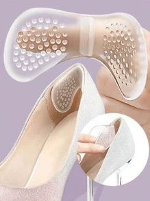 2 pièces Coussinets de talon anti-friction, coussins de talon en silicone invisible, antidérapant et doux, convient aux talons hauts, plates, sandales, chaussures de sport
