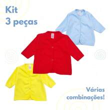 Kit 3 Baby Jackets (Super Comfortable) 100% Cotton Suede - 白色 - 查看 2