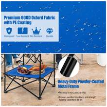 Homasis 2-Tier Foldable Camping Table W/ Carrying Bag 4 Cup Holders For BBQ Camping