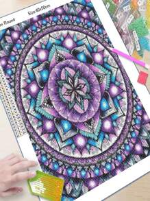 5D Diamond Painting Kit With Mandala Flower Pattern, New DIY Diamond Embroidery Mosaic Decorative Home Art Gifts Birthday Graduation Diamond Painting Diamond Art