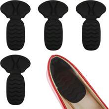 2pcs/Set Self-Adhesive Transparent Silicone Heel Grips, Soft Cushion Insoles For High Heels, Shoes, Sandals, Sneakers, Adjustable Size - Black - View 2