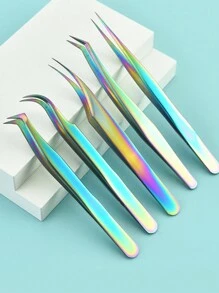 5 件专业彩色钛睫毛延长夹，休闲日常配饰 - 彩色 - 查看 3