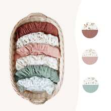 3PCS/Set Soft Breathable Baby Bassinet Sheets Fitted Bassinet Sheet Set Bassinet Mattress Sheets Universal Fit For Rectangle Round Oval Mattress - Pink Flowers - View 5