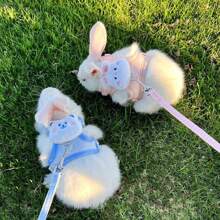 قطعة واحدة قابلة للتعديل من سترة سرج الأرنب، سرج أرنب بشكل أذن الدب الجميل ، سِلْسِلَة رابط لحيوانات الأليفة الصغيرة والأرانب - متعدد الألوان - مشاهدة 5