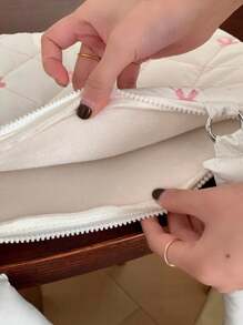 Laptop Bag Cute Bow Embroidered Storage Handbag 13/14 Inches 15/15.6 Inches Portable Shoulder Laptop Bag Laptop Case Laptop Sleeve Computer Case Case Computer Bag Laptop Cover Ipad Bag Classroom School Mac Book Teacher Laptop Bag Women College Winter Holiday - Multicolor - View 6