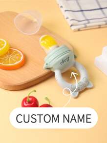 1pc Customized Name Logo Piggy Shaped Baby Fruit & Vegetable Feeder,Ornamental,Letter,Stylish,Cute,Colorful,Kawaii,Adorable,Casual,Unique,Customized,Baby Gifts,Cutebaby,Family,Friends,Daughter,Son,Her,For Children's Day