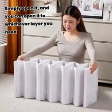 3 Layers Foldable Shoe Rack Organizers Stackable Dustproof High-Top Transparent Sneaker Cabinet Multilayer Fold Solid Shoe Rack Cloth Shoe Storage,Cozy Home Requirements - Multicolor - View 8