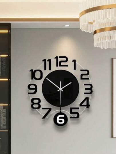 1 Pc, Modern Transparent Circular Wall Clock With Silent Swing Function, Battery Powered, No Ticking Sound, Suitable For Living Room, Office, Bedroom, Home Decoration.(Battery Not Included),Home Decor ,Room Decor Gifts Birthday Graduation Clock Wall Bedroom Decor Dormitory Decor Back To School