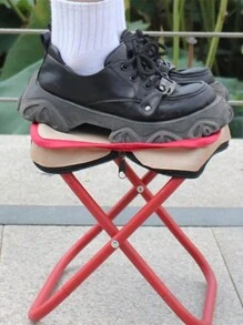 1 pezzo Sgabello portatile da 10" nero o rosso, ultra leggero, sedia pieghevole, sgabello per pesca, campeggio, escursionismo, viaggi, picnic, barbecue all'aperto, giardinaggio