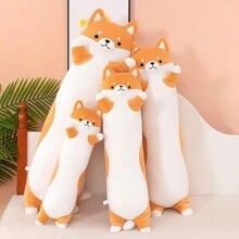 可爱长柴犬毛绒玩具抱枕创意哈士奇狗腰枕办公室午睡枕情人节礼物家居装饰毛绒公仔儿童安抚娃娃送男朋友女朋友新年节日礼物可夹腿睡觉长抱枕 - 彩色 - 查看 7