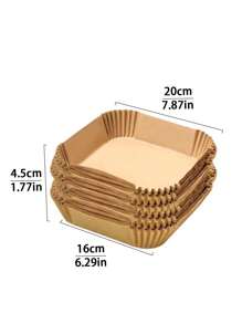 50/75/100pcs Round Parchment Paper, Rectangular Oven Cooking/Air Fryer Liners, Suitable For Bread, Potato, Toast, Pizza, Fried Chicken, Fries, Roast Chicken, Egg Tart, Heat-Resistant, Waterproof, Oil-Proof