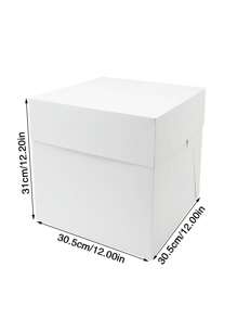 1pc/2pcs/4pcs Cake Boxes, Large Size White Bakery Boxes, Square Cardboard Cake Boxes, Multilayer Cake Decorating Supplies For Wedding, Birthday, Party - Paper - View 5