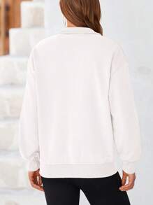 Chaqueta casual con cremallera completa, manga larga, corte holgado, con bolsillos, de moda para mujer en temporada de otoño