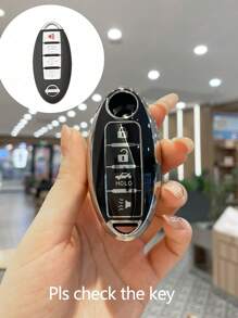 日产钥匙链保护套 4 键 - 柔软 TPU 适用于日产 Altima、Sentra、Maxima、Rogue、Armada、Pathfinder 和 INFINITI 智能遥控器，完美礼物 - 均碼 - 查看 1