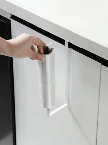 2 Stücke selbstklebende Edelstahl Küchenrollenhalter, wandmontiert, geeignet für Küche, Arbeitsplatte, Schrank, Badezimmer, schwarz, ohne Bohren erforderlich