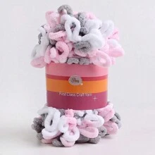 圆形羊毛纱，DIY 甜甜圈耳朵纱，手工编织粗羊毛纱，家居枕头毯围巾纱 - A - 查看 11