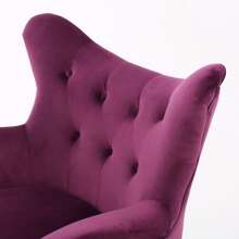 Noble House Simon Velvet Wingback Chair, Purple - 玫紅色 - 查看 3