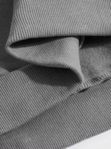 Minimalistyczny jednolity kolor, nadruki ze sloganem, damska bluza z kapturem Curve Oversize, jesień i zima, gruba tkanina, ciepła podszewka z polaru, podstawowy styl, bluza z okrągłym dekoltem, luźna, uniwersalna, uliczna, college, odpowiednia na zimną pogodę, odzież z długim rękawem, sporty na świeżym powietrzu