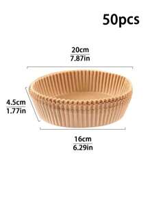 50/75/100pcs Round Parchment Paper, Rectangular Oven Cooking/Air Fryer Liners, Suitable For Bread, Potato, Toast, Pizza, Fried Chicken, Fries, Roast Chicken, Egg Tart, Heat-Resistant, Waterproof, Oil-Proof