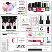 LIMEGIRL Gel Nail Polish Kit With U V Light And Drill , U V LED Nail Dryer Lamp Curing Gel Nail Polish Set Popular Poly Gel Nail Kit ,Top Base Coat Nail Art Professional Gel Manicure Kit, DIY At Home Gifts For Women
