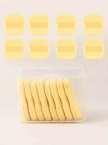 1個/6個/8個裝 鳳梨方形化妝海綿粉撲 黃色附透明收納盒 氣墊化妝粉撲 方形可攜式海綿 乾濕兩用 遮瑕底妝粉撲 臉部化妝工具 - 黃色 - 查看 11
