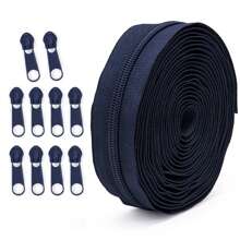 Zíper de 177.16-Polegadas com 10 cursores, Zíper Colorido de Nylon 5#, 20 Opções de Cores, Cursores Correspondentes, Adequado para Roupas, Agasalhos, Bagagem, Bolsas, Artesanato DIY e Mais