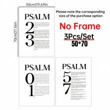 Set Of 3 , Psalm 23 Poster, Psalm 23 Wall Art, Lord Is My Shepherd, Christliche Poster, Psalm 23 Verse, Boho Print, Verse Artwork , Canvas Posters, Canvas Wall Decor For Home, Living Room, Bed Room Gifts Birthday Graduation - Multicolor - View 12