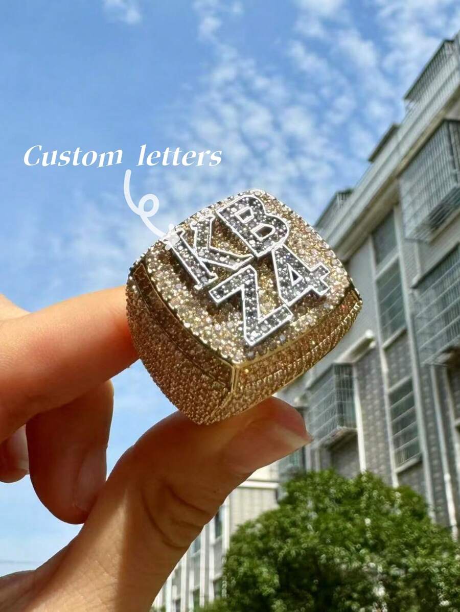 Custom Cubic Zirconia Letter Ring, Brass Oxidized Zirconia Initial Ring, DIY Personalized Hip Hop Letter Ring, Everyday Couple Jewelry,Gold,Silver,Stylish,Colorful,Vintage,Hipster,Simple,Y2k,2000s Fashion,Custom,Personalized,Unique,Ideal Gifts For Him,Ideal Gifts For Her,Her,Boyfriend,Girlfriend,Dad,Mom,Family,Friends,For Anniversaries,For Birthdays,For Graduation,For Prom,For Party,Jewelry Women - Multicolor - View 1