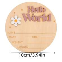 1个木质“Hello World”标牌，可用作出生记录板、幼儿园姓名牌、医院拍照道具、婴儿洗礼纪念品 - 木質色 - 查看 9