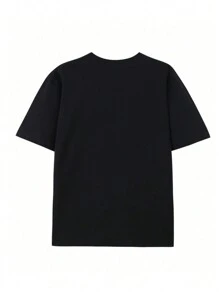 Plus Size Men's Graphic Print Round Neck Short Sleeve Casual T-Shirt, Summer