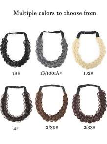 Handmade Hair Braids Synthetic Wig Twist Headband For Women And Girls Synthetic Braids Hair Extensions Elastic Headband With Adjustable Belt Braided Headband Hairpiece Hair Accessories - Multicolor - View 3