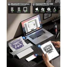 M08F Thermal Tattoo Printer Bluetooth Tattoo Stencil Printer Copier Transfer Paper Tattoo Printer Machine Skin Tattooing Portable Temporary Tattoos Black - Black1 - View 3