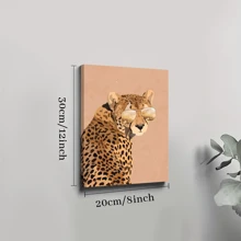 1pc Framed Canvas Poster, Vogue Leopard Wall Art Canvas Paintings, Ideal Gift For Bedroom Living Room Corridor, Wall Art, Room Decoration - 彩色 - 查看 7