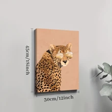 1pc Framed Canvas Poster, Vogue Leopard Wall Art Canvas Paintings, Ideal Gift For Bedroom Living Room Corridor, Wall Art, Room Decoration - 彩色 - 查看 8