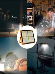 1 Peça Luz Solar Recarregável Super Brilhante para Camping, Lanterna Magnética Portátil, Luz de Trabalho de Manutenção, Iluminação Externa Super Brilhante, Lampião de Barraca de Camping a LED