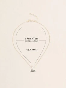 1 pieza Collar de perla barroca para mujer, gargantilla minimalista de acero inoxidable - Dorado - Ver 5