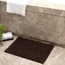 1 件简约纯色柔软雪尼尔吸水防滑浴室垫，也可用于房间装饰