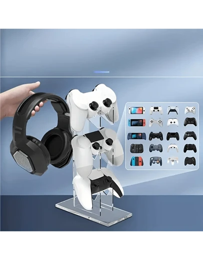 Universele 2/3-laags controllerstandaard en hoofdtelefoonstandaard Game-accessoires Compatibel met PS4/5-opbergstandaard, controllerhouder, hoofdtelefoonstandaard Game-accessoire