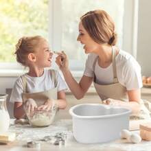 Khuôn bánh hình trái tim 1/3, Đáy có thể tháo rời, Khuôn bánh hình trái tim bằng nhôm, Thích hợp để nướng trong lò, Sinh nhật tự làm, Ngày lễ tình nhân, Bánh phô mai, Bánh chiffon, Khuôn S là Mini - Nhiều màu - Xem 5