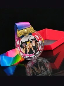 1 pieza Trofeo de cristal personalizado de alta gama, exhibición de cristal transparente conmemorativa, trofeo personalizado colorido - Multicolor - Ver 3