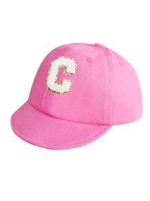 1 件简约字母婴儿短檐棒球帽，时尚百搭，适合 1 至 2 岁女童春夏季日常使用 - 粉色 - 查看 29