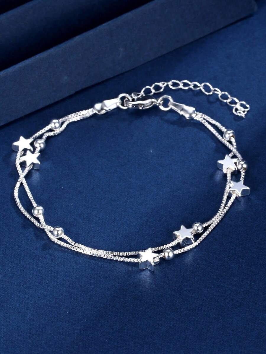 1pc Dual Layer Star Beaded Minimalist Chic Casual Bracelet