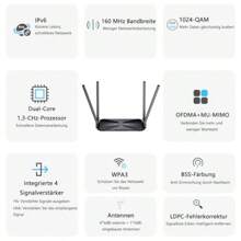AX6000 Dual Band WiFi 6 Extensible Gaming Router 6000 Mbps Wireless Router 2.5Gbps WAN 4 Gigabit LAN Ports EverythingMesh Router AP Repeater Mode OpenVPN WireGuard Parental Control - WN536AX61 - 查看 7
