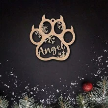 1 Stück personalisierte Haustier-Pfotenmuster-Text Hängedeko, Hunde-Pfoten-Hängedeko, Katzen-Schlüsselanhänger, Knochen-Schlüsselanhänger, personalisierte Hängedeko mit Namen, personalisierte Hänge-Ornamente mit Namen, Weihnachtsgeschenk, personalisierter Holzartikel, Schlüsselanhänger, Anhänger, geflochten, Holz, Glocken, das perfekte Geschenk für sie