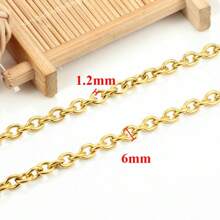 1 m/39,37 po Chaîne dorée brillante de haute qualité en acier inoxydable, convient pour la création de bijoux de mode DIY tels que colliers, bracelets, bracelets rigides, chaînes de sac et accessoires vestimentaires, idéal pour porter lors des fêtes, des anniversaires, de Noël, du Nouvel An et de la Saint-Valentin - chaîne - Voir 21