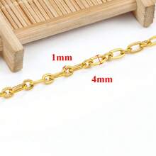 1 m/39,37 po Chaîne dorée brillante de haute qualité en acier inoxydable, convient pour la création de bijoux de mode DIY tels que colliers, bracelets, bracelets rigides, chaînes de sac et accessoires vestimentaires, idéal pour porter lors des fêtes, des anniversaires, de Noël, du Nouvel An et de la Saint-Valentin - chaîne - Voir 20